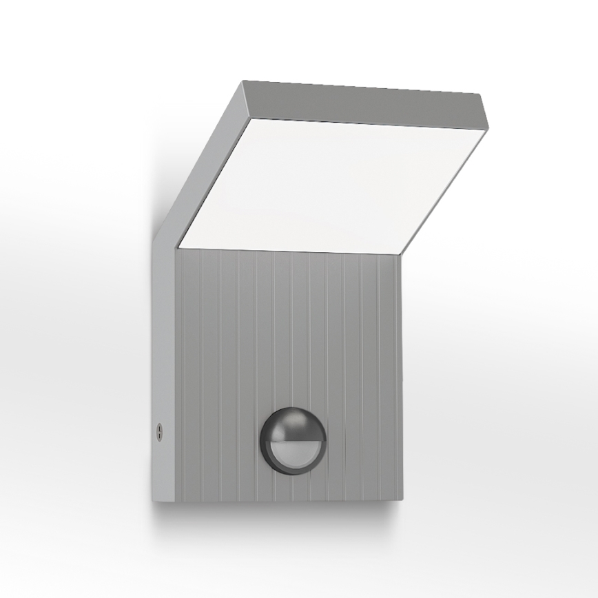 Brilagi - LED Außen-Wandleuchte mit Bewegungsmelder RIANO LED/8W/230V silber IP65