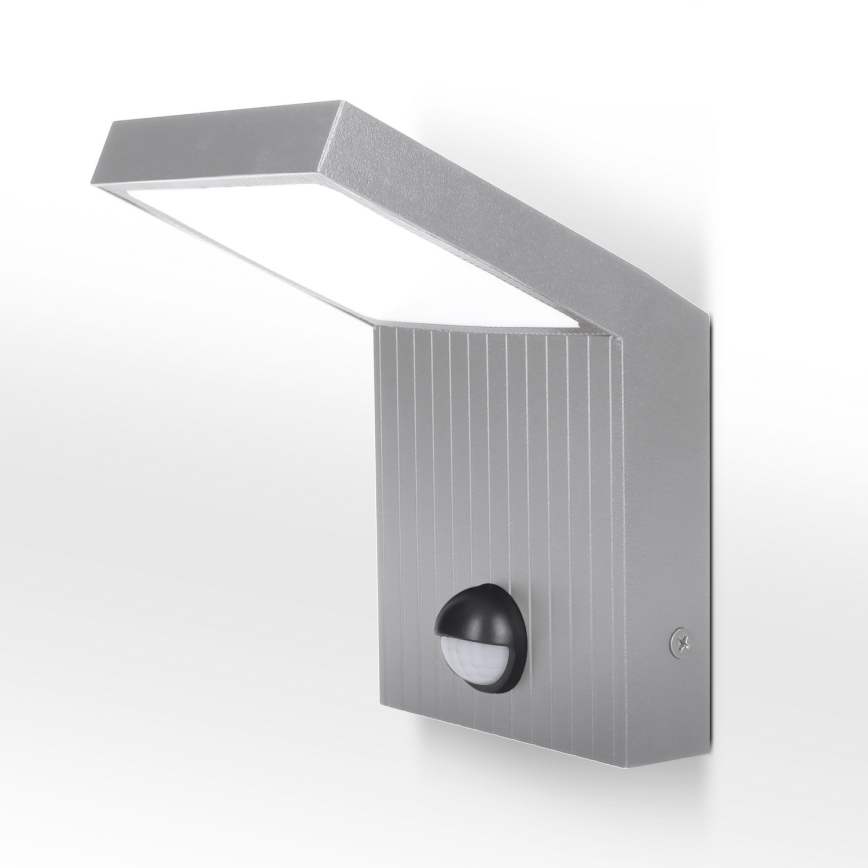 Brilagi - LED Außen-Wandleuchte mit Bewegungsmelder RIANO LED/8W/230V silber IP65