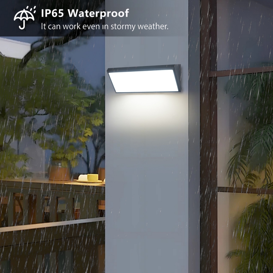 Brilagi - LED Außen-Wandleuchte mit Sensor TRIANGLE LED/42W/230V 45 cm Anthrazit IP65