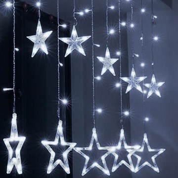 Brilagi - LED-Außen-Weihnachts-Lichtervorhang 123xLED/3xAA/USB 3m IP44 kaltweiß