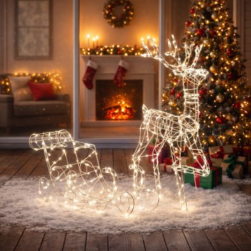 BRILAGI - LED Außen-Weihnachtsdekoration LED/3,6W/8 Funktionen IP44 100 cm Rentier warmweiß