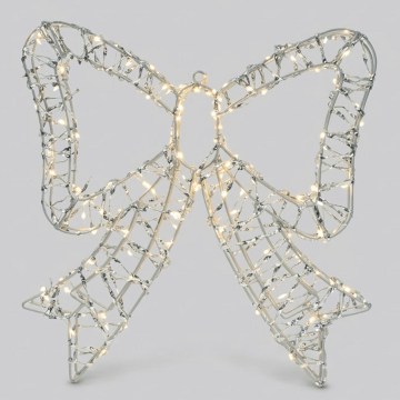 BRILAGI - LED Außen-Weihnachtsdekoration LED/3,6W/8 Funktionen IP44 41 cm silberne Schleife