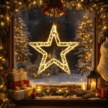 BRILAGI - LED Außen-Weihnachtsdekoration LED/6W/8 Funktionen 43 cm IP44 Stern warmweiß