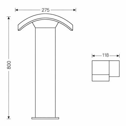 Brilagi - LED-Außenleuchte ARCELO LED/9W/230V 80 cm IP54