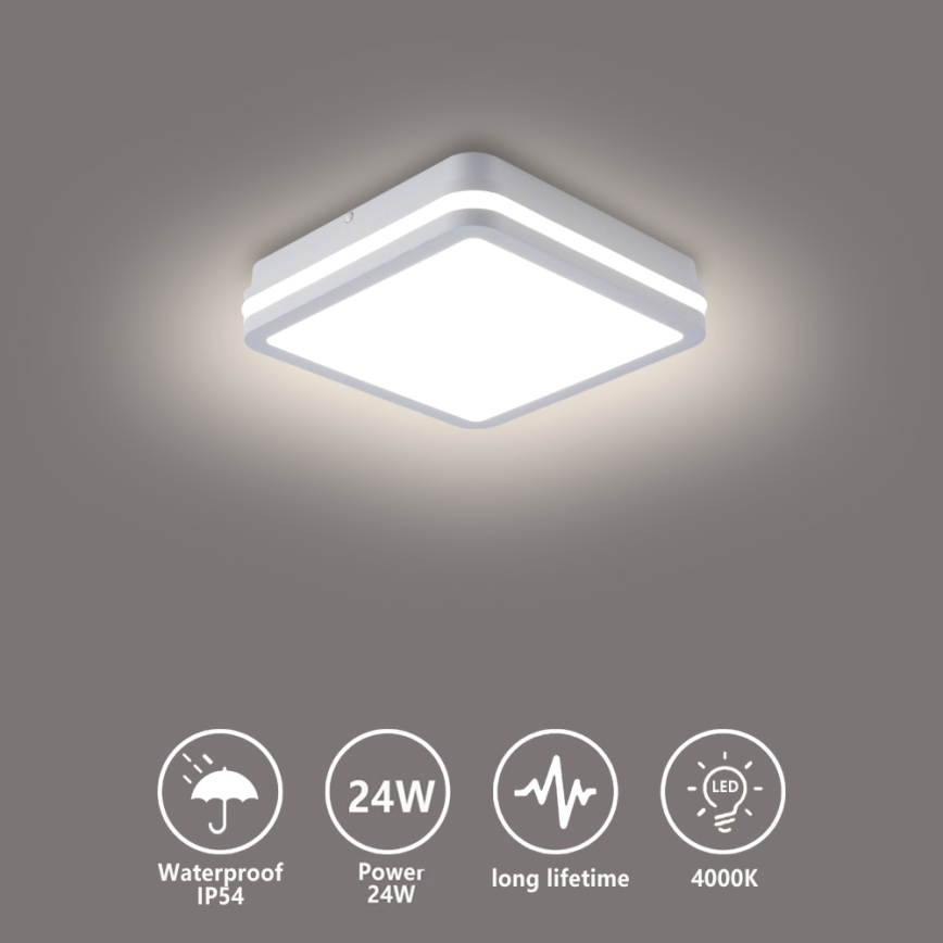 Brilagi - LED Außenleuchte BENE LED/24W/230V 26x26 cm weiß IP54