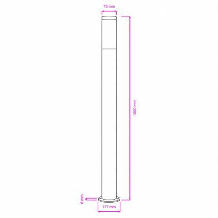 BRILAGI - LED-Außenleuchte ELIA 1x E27/7W/230V 4000K IP44 100 cm anthrazit