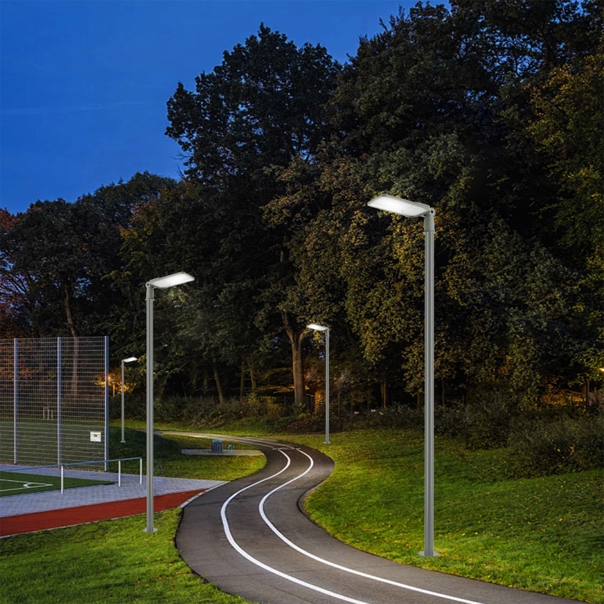 Brilagi - LED-Außen-Straßenleuchte mit 3 m Mast und Gelenk, URBANLIGHT LED/200W/230V, grau, IP65
