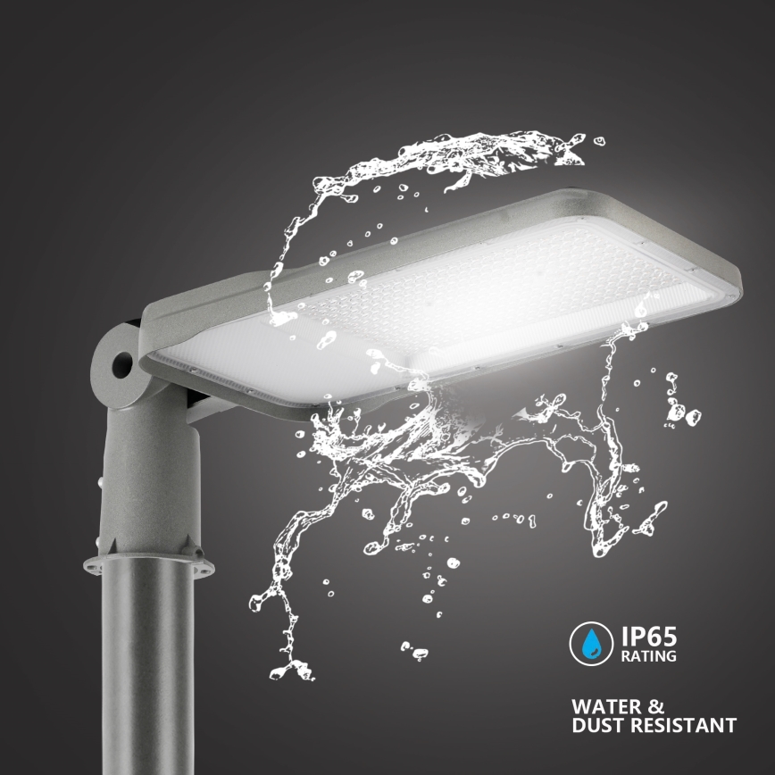 Brilagi - LED-Außen-Straßenleuchte mit 3 m Mast und Gelenk, URBANLIGHT LED/200W/230V, grau, IP65
