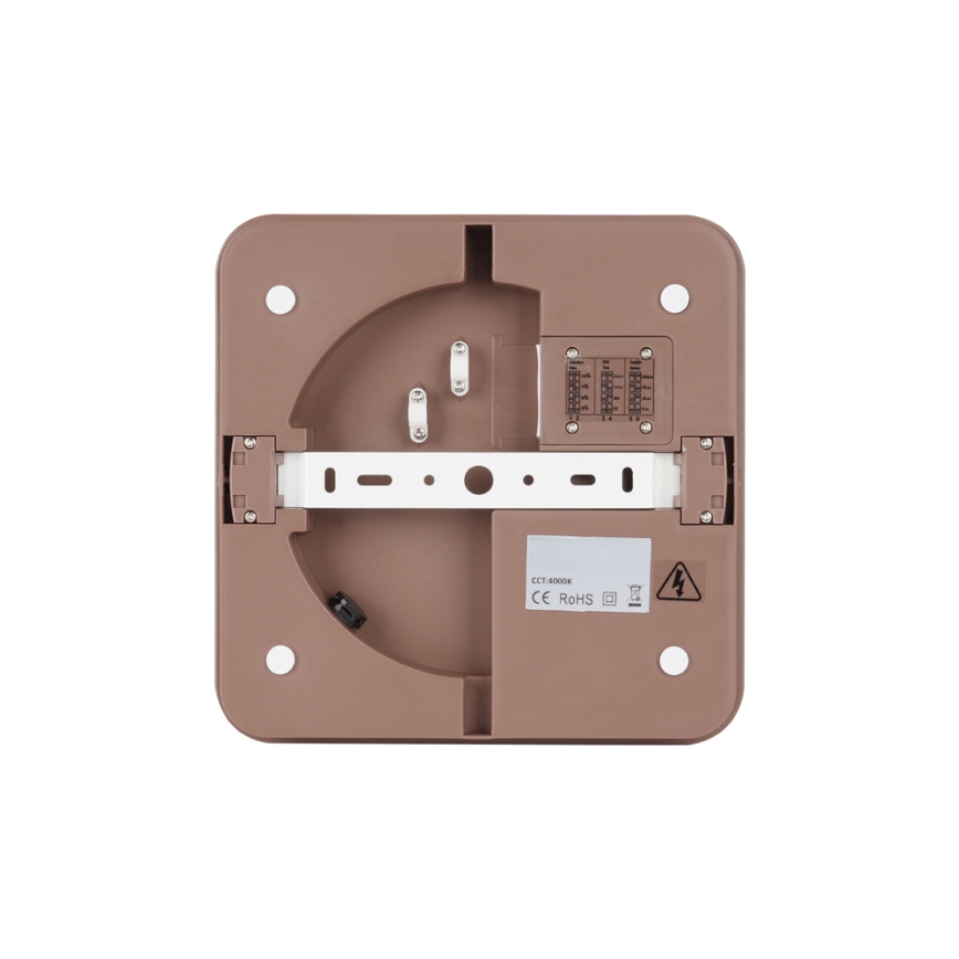 Brilagi - LED-Außen-Deckenleuchte mit Sensor BENE LED/18W/230V 21,5x21,5 cm braun IP54