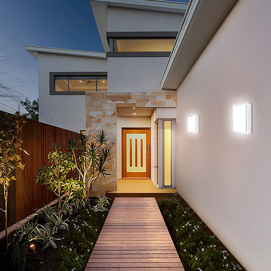 Brilagi - LED-Außenleuchte mit Sensor BENE LED/18W/230V 22x22 cm weiß IP54