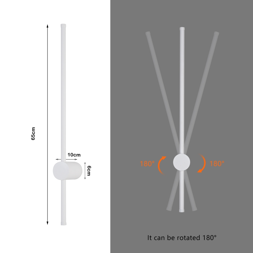 Brilagi - LED-Außenwandleuchte AURA LED/12W/230V 3000K IP54 65 cm weiß CRI 90