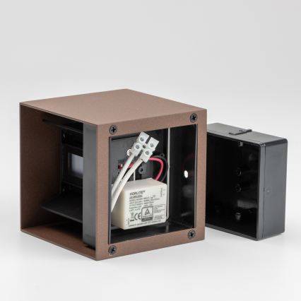 BRILAGI - LED Außenwandleuchte CUBE LED/6W/230V braun IP54