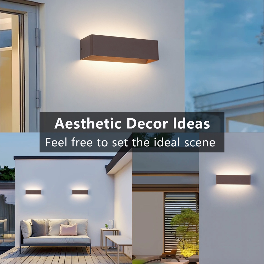 Brilagi - LED Außenwandleuchte DONNANI LED/12W/230V 30 cm braun IP44