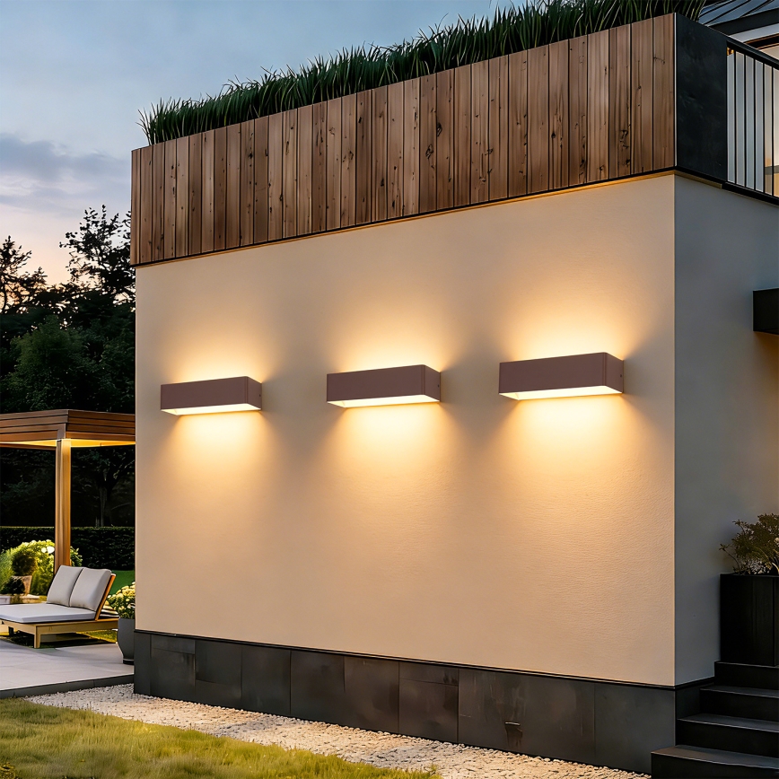 Brilagi - LED Außenwandleuchte DONNANI LED/12W/230V 30 cm braun IP44