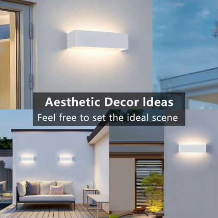 Brilagi - LED Außenwandleuchte DONNANI LED/12W/230V 30 cm weiß IP44