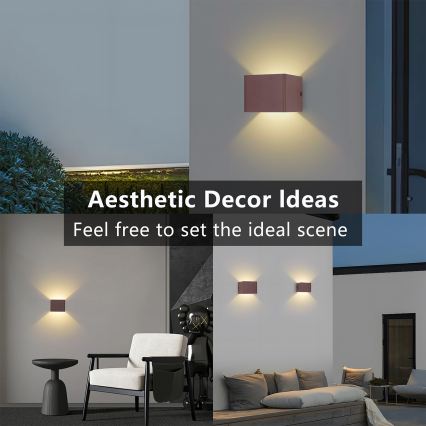 Brilagi - LED Außenwandleuchte DONNANI LED/5W/230V 10 cm braun IP44