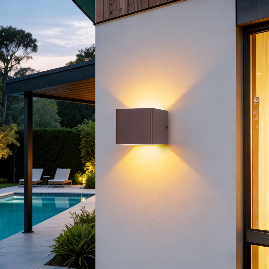 Brilagi - LED Außenwandleuchte DONNANI LED/5W/230V 10 cm braun IP44