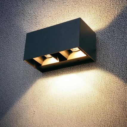 Brilagi - LED-Außenwandleuchte DOUBLE CUBE LED/12W/230V anthrazit IP65