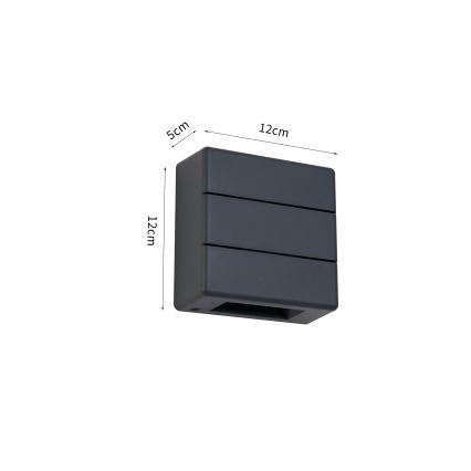 Brilagi -LED Außenwandleuchte DOUBLERAY LINE LED/6W/230V Anthrazit IP54