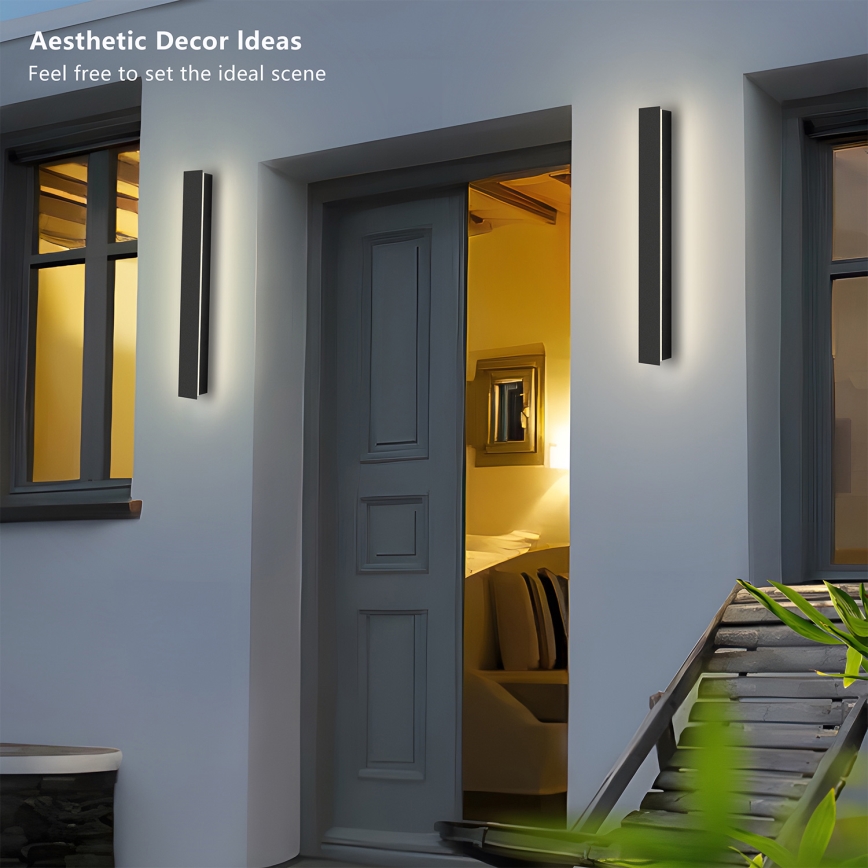 Brilagi - LED-Außenwandleuchte LINEAR LED/12W/230V 3000K IP65 50 cm schwarz
