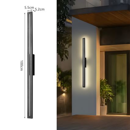 Brilagi - LED Außenwandleuchte LINEO LED/24W/230V 4000K IP65 100 cm schwarz