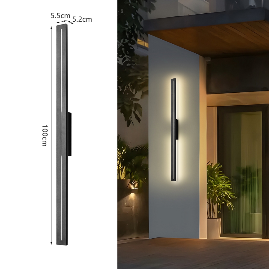 Brilagi - LED Außenwandleuchte LINEO LED/24W/230V 4000K IP65 100 cm schwarz