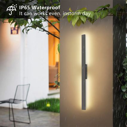 Brilagi - LED Außen-Wandleuchte LUNA LED/24W/230V 3000K IP65 100 cm anthrazit