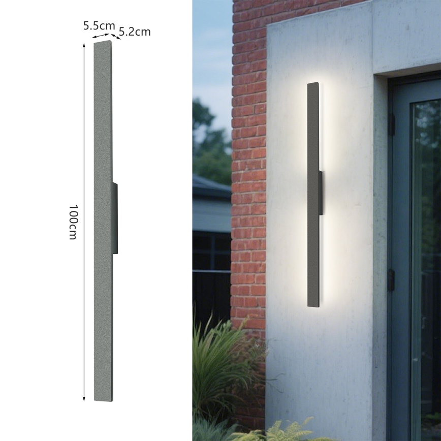 Brilagi - LED Außen-Wandleuchte LUNA LED/24W/230V 3000K IP65 100 cm anthrazit