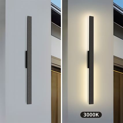 Brilagi - LED-Außenwandleuchte LUNA LED/24W/230V 3000K IP65 100 cm schwarz