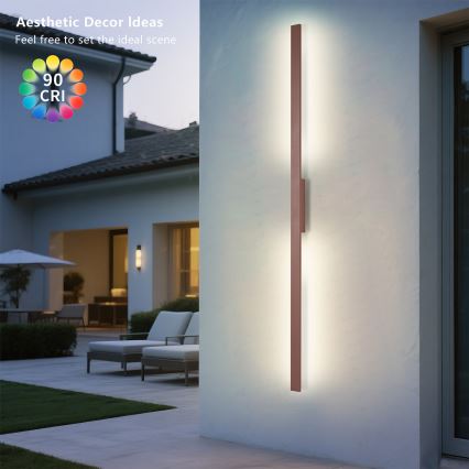 Brilagi - LED Außenwandleuchte LUNA LED/30W/230V 3000K IP65 150 cm braun CRI 90