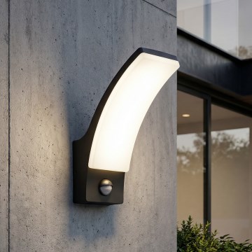 BRILAGI - LED Außenwandleuchte mit Bewegungs- und Dämmerungssensor ARCELO LED/12W/230V IP65 schwarz