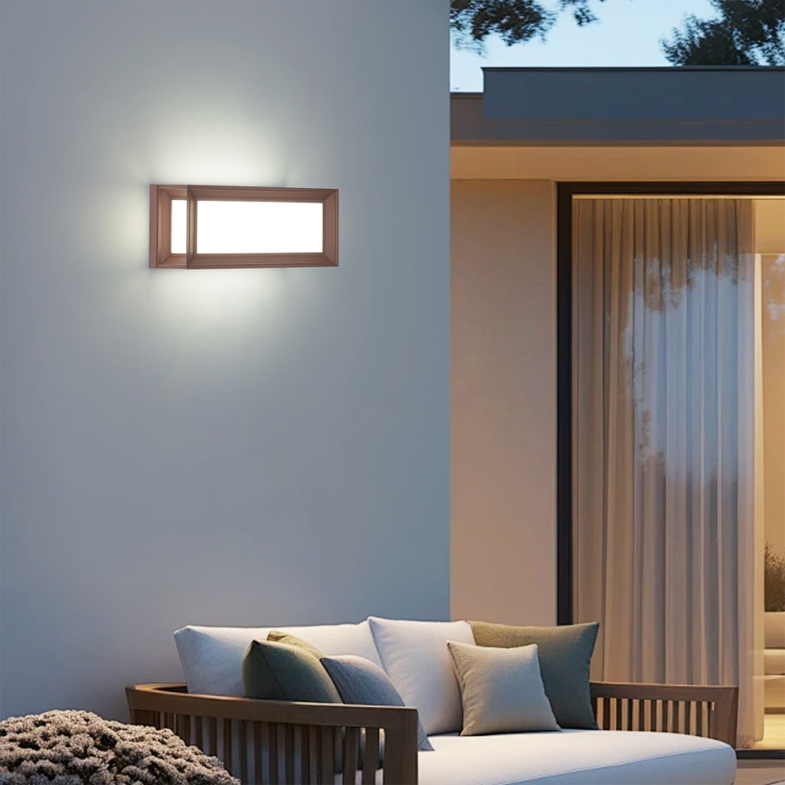 Brilagi - PARKER LED-Außenwandleuchte mit Sensor, 12W/230V, braun, IP44