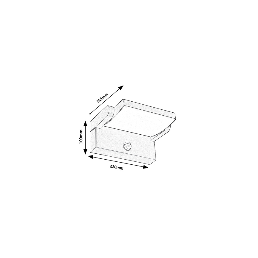 Brilagi - LED Außenwandleuchte mit Sensor ANKLE LED/18W/230V 3000K IP65 Anthrazit