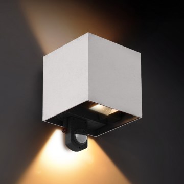 Brilagi - LED-Außenwandleuchte mit Sensor CUBE LED/6W/230V grau IP65
