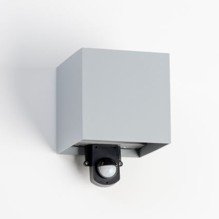 BRILAGI - LED-Außenwandleuchte mit Sensor CUBE LED/6W/230V grau IP65