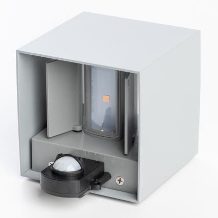 BRILAGI - LED-Außenwandleuchte mit Sensor CUBE LED/6W/230V grau IP65