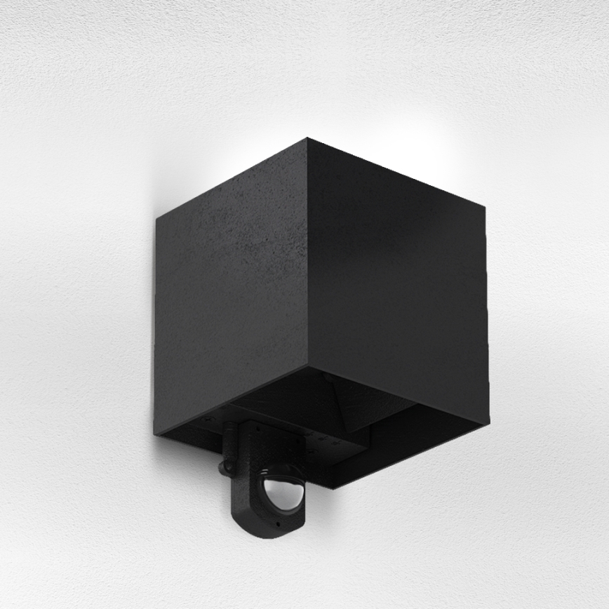 Brilagi - LED Außenwandleuchte mit Sensor CUBE LED/6W/230V schwarz IP65