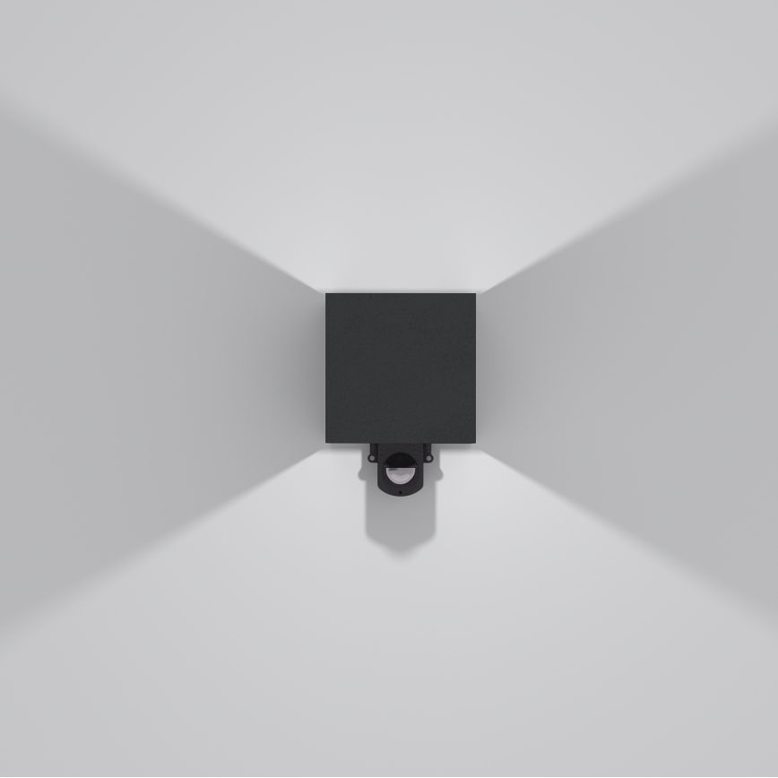 Brilagi - LED Außenwandleuchte mit Sensor CUBE LED/6W/230V schwarz IP65