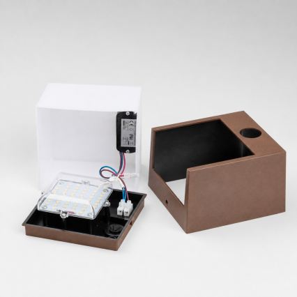 BRILAGI - LED-Außenwandleuchte mit Sensor TERNI LED/12W/230V braun IP44
