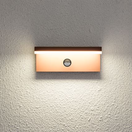 Brilagi - LED-Außenwandleuchte mit Sensor TESSI LED/10W/230V, braun, IP54