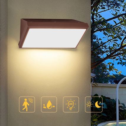 Brilagi - LED-Außenwandleuchte mit Sensor TRIANGLE LED/20W/230V braun IP65
