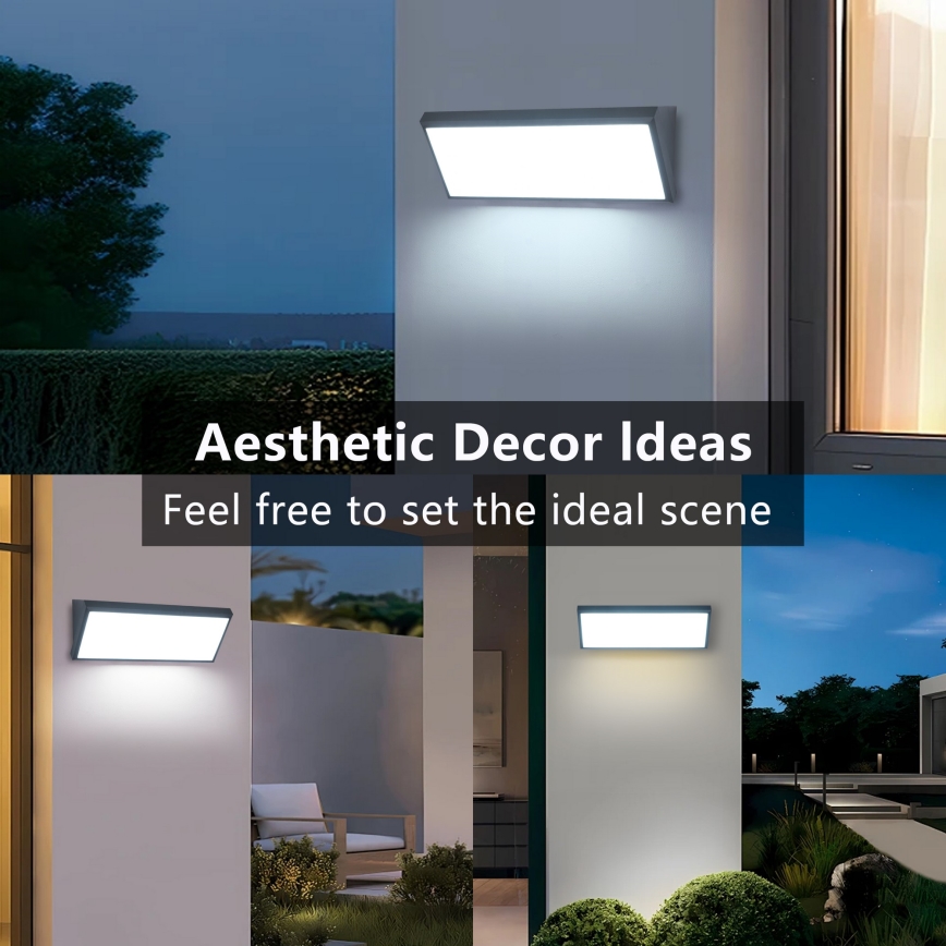 Brilagi - LED-Außenwandleuchte mit Sensor TRIANGLE LED/42W/230V, Anthrazit, IP65