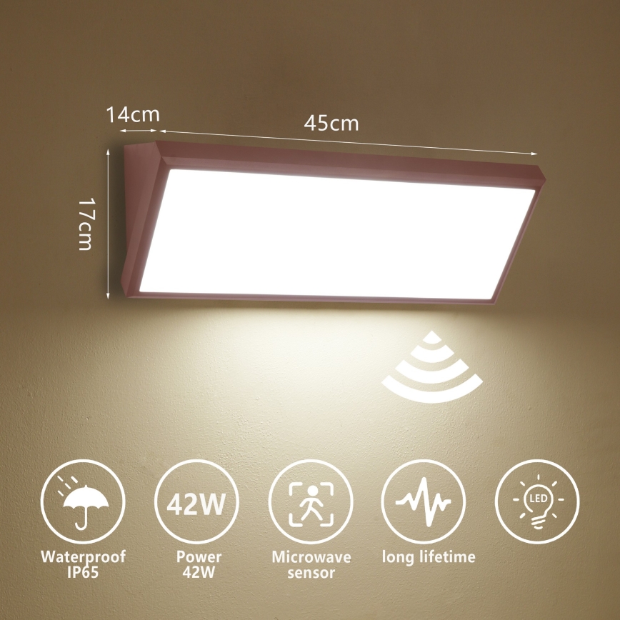 Brilagi - LED-Außen-Wandleuchte mit Sensor TRIANGLE LED/42W/230V 45 cm braun IP65