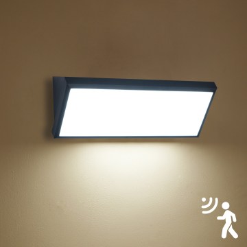 Brilagi - LED-Außenwandleuchte mit Sensor TRIANGLE LED/42W/230V schwarz IP65