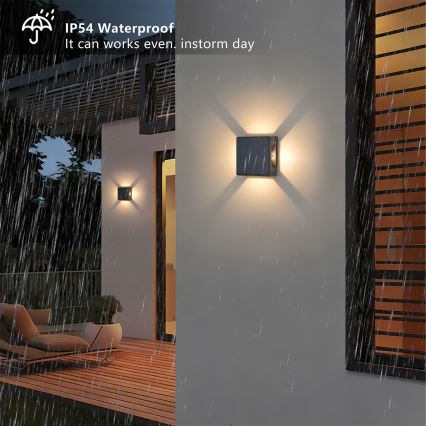 Brilagi - LED Außenwandleuchte QUADRAY LED/6W/230V anthrazit IP54