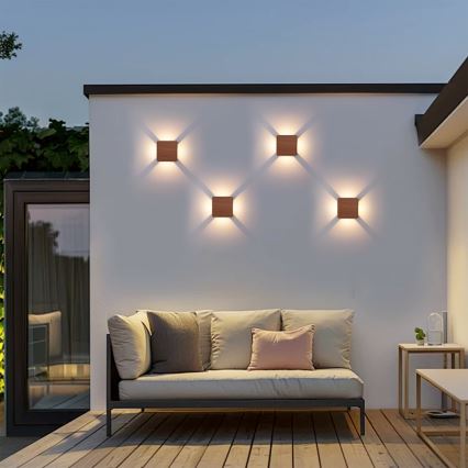Brilagi - LED Außenwandleuchte QUADRAY LED/6W/230V Holzdekor IP54