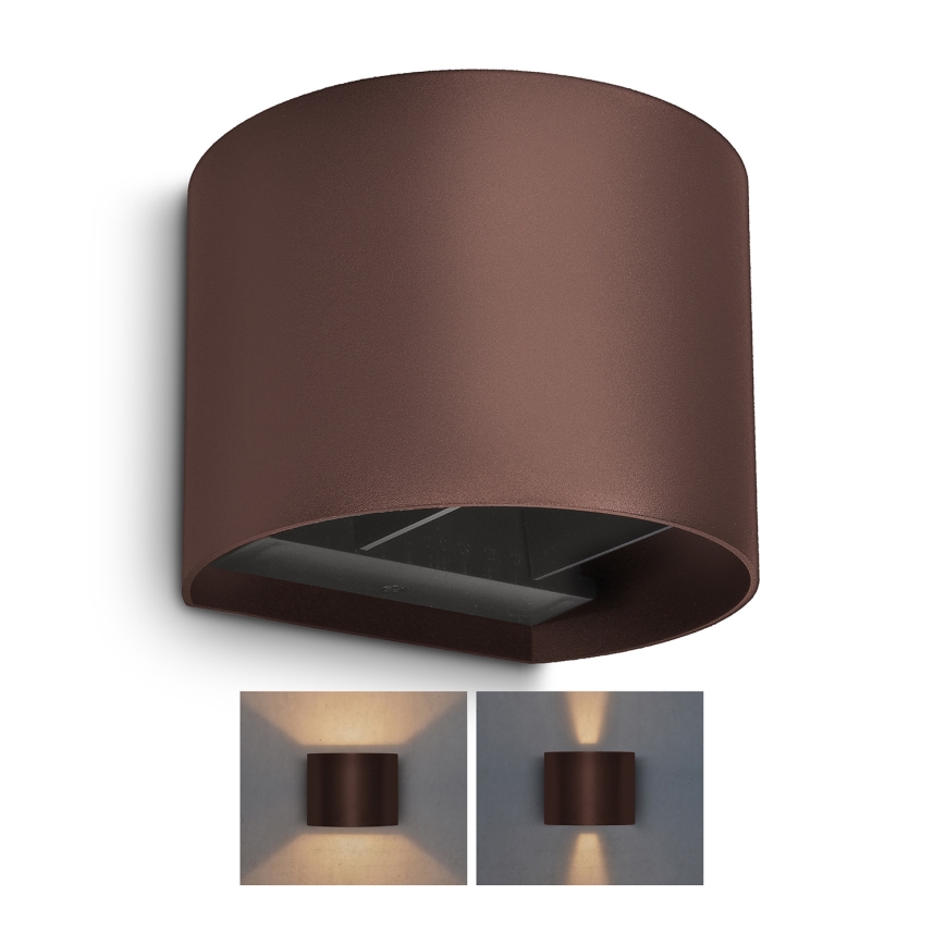Brilagi - LED-Außenwandleuchte RONDO, 6W/230V, braun, IP54