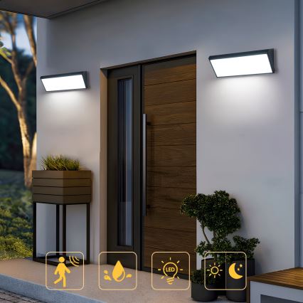 Brilagi - TRIANGLE LED-Außenwandleuchte, 42 W, 230 V, 3000/4000/6500 K, 45 cm, schwarz, IP65