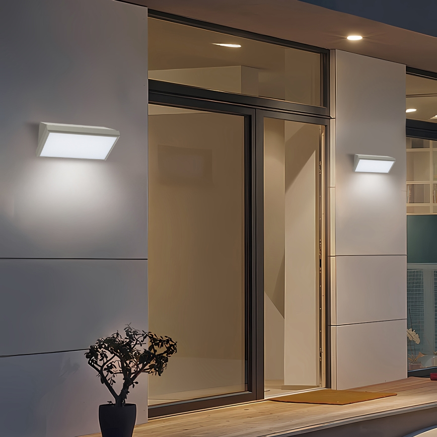 Brilagi - LED-Außenwandleuchte mit Sensor TRIANGLE LED/20W/230V grau IP65