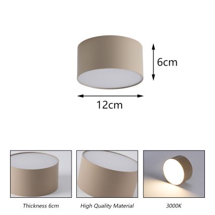 Brilagi - LED-Badezimmer-Deckenleuchte FORIS LED/14W/230V Ø 12 cm beige IP44